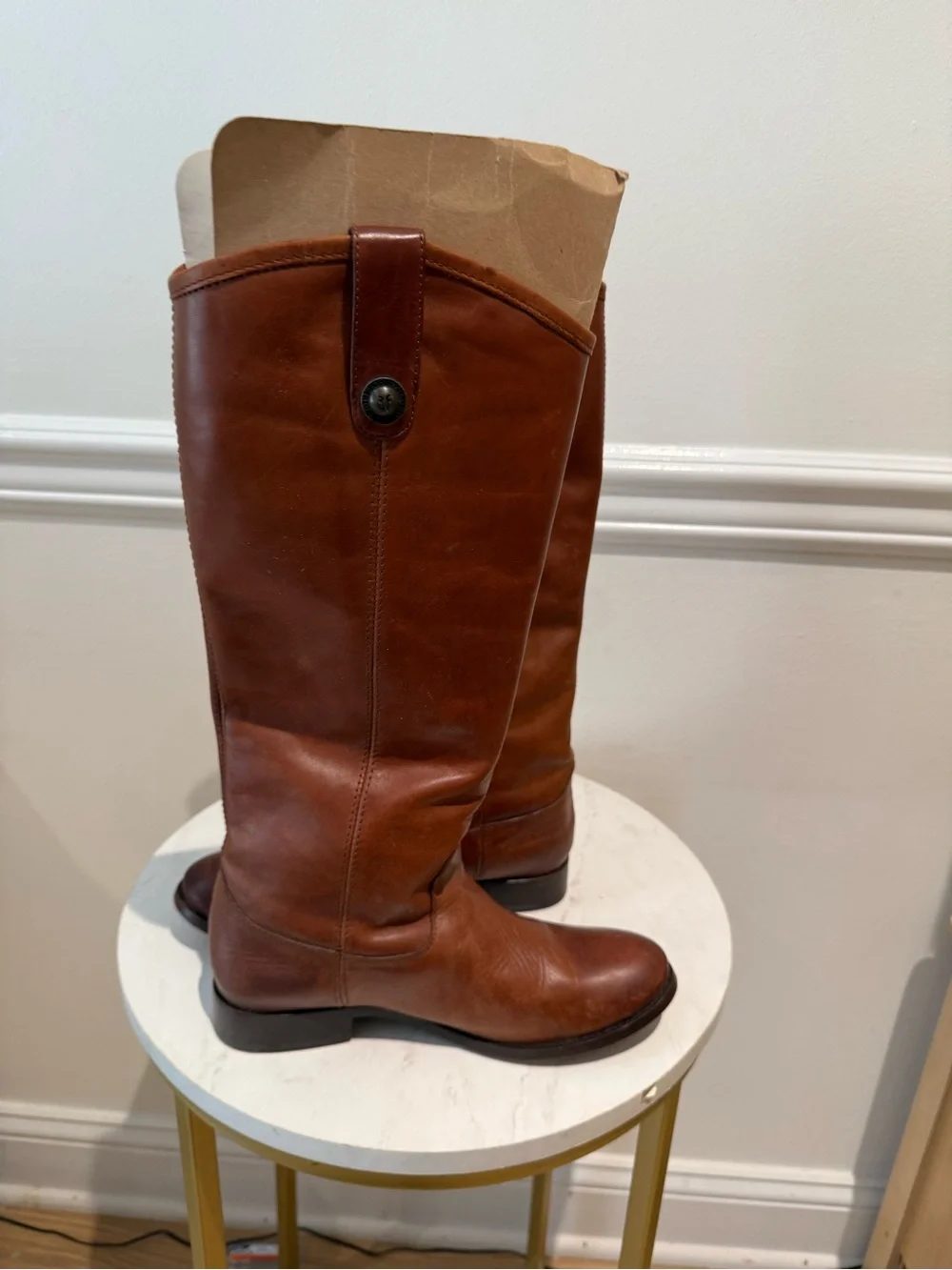 Frye Tall Leather Over-the-Knee Boots - Chestnut Brown